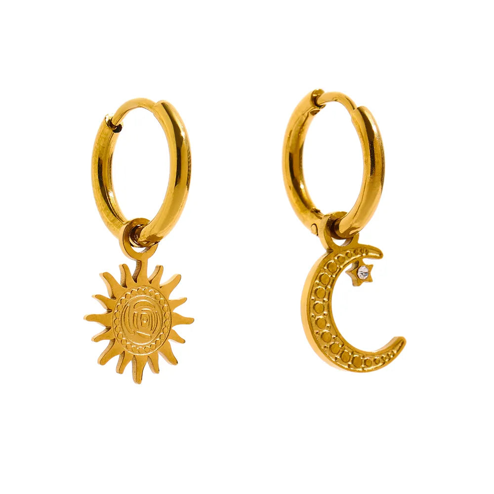 Brinco Lua e Sol com Cristal de Zircônia Velavue