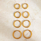 Kit 4 Argolinhas Douradas Banhado a Ouro 18k Velavue