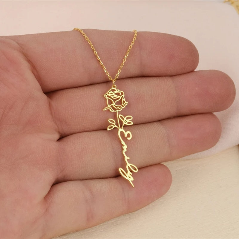 Colar Personalizado Nome Flor Velavue