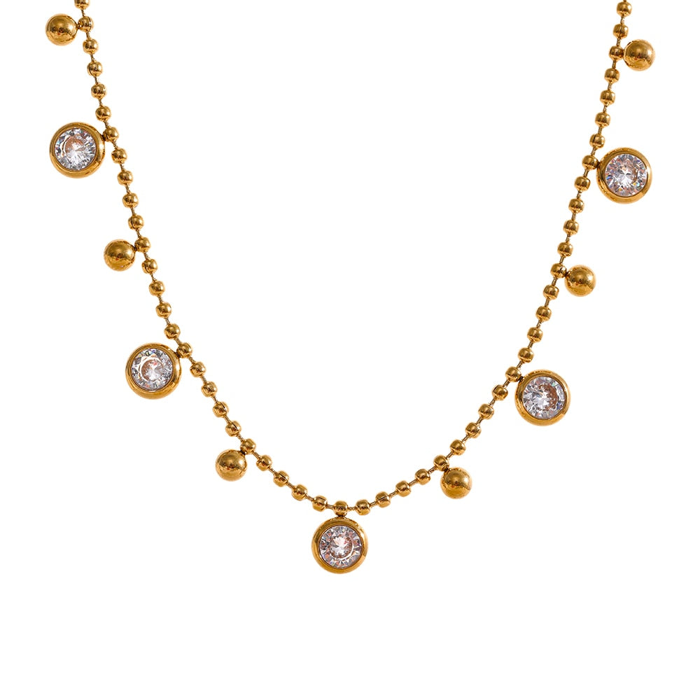 Colar Banhado a Ouro 18k com Cristais de Zircônia Velavue