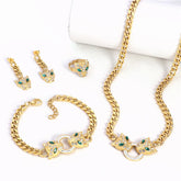 Conjunto Jaguar com Cristais de Zircônia Velavue