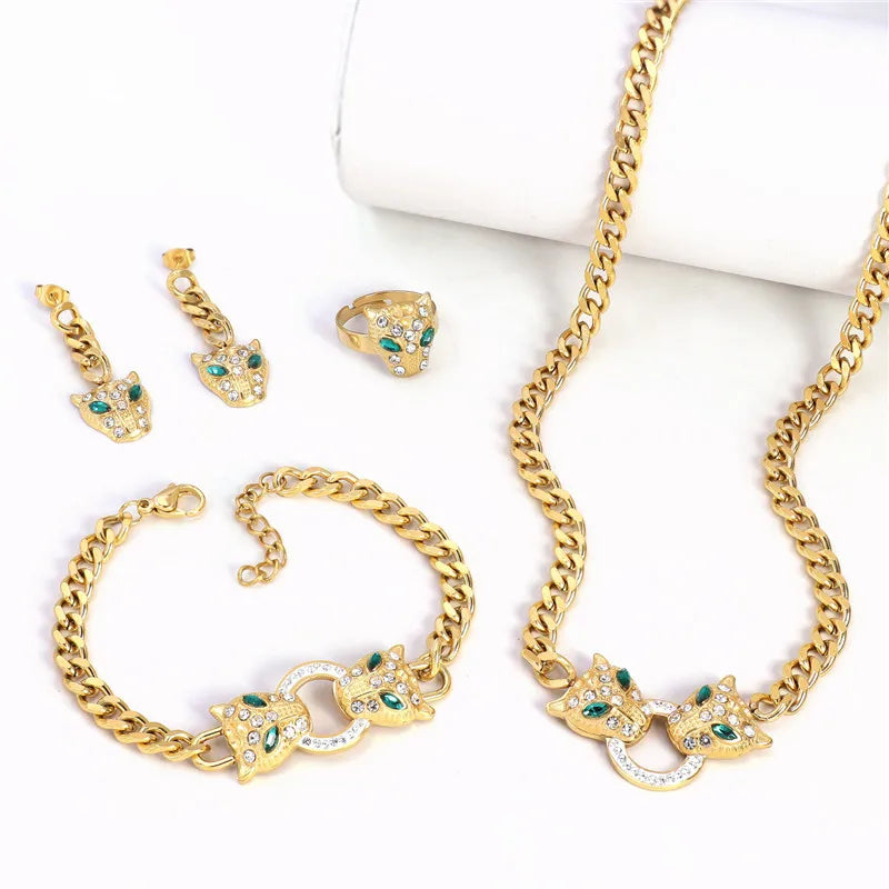 Conjunto Jaguar com Cristais de Zircônia Velavue