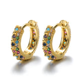 Brinco Argola Cravejado Zircônia Banhado a Ouro 18k Velavue