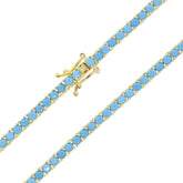 Colar Cravejada com Pedras de Turquesa 3mm Velavue