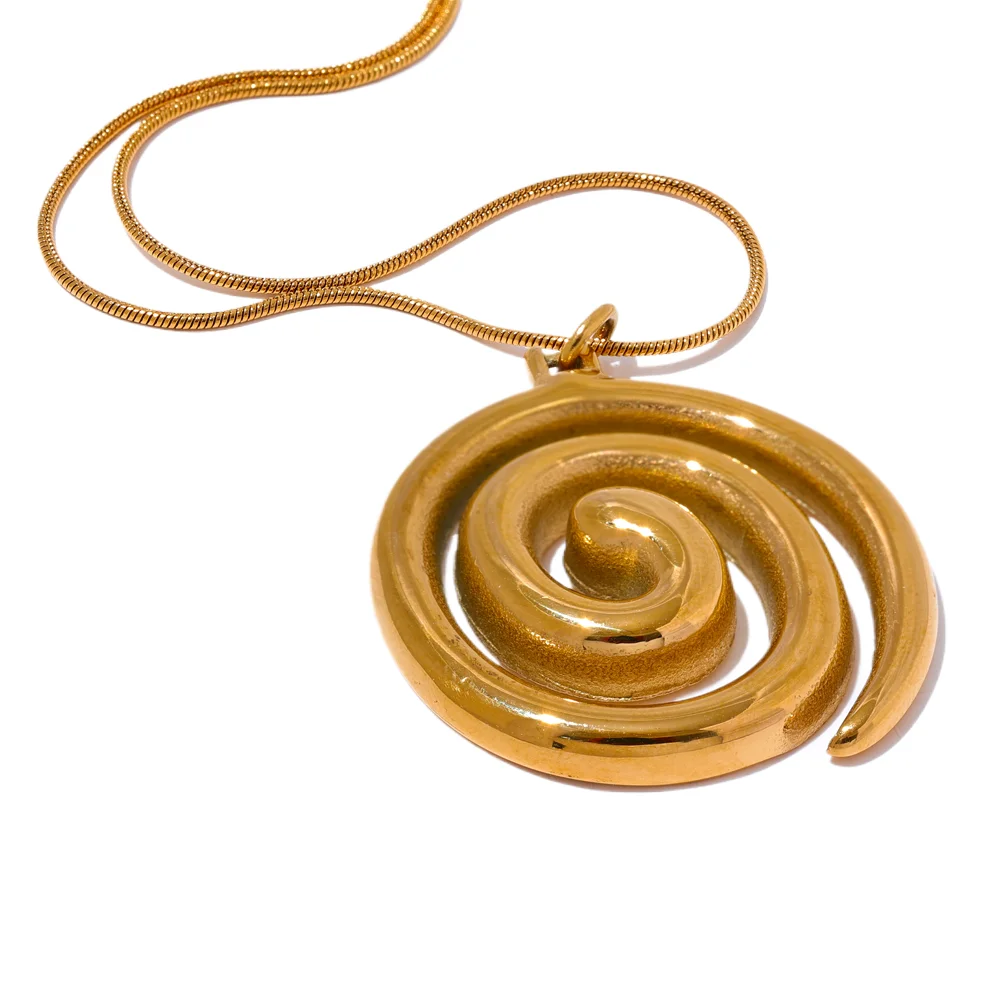 Colar Pingente Espiral Banhado a Ouro Velavue