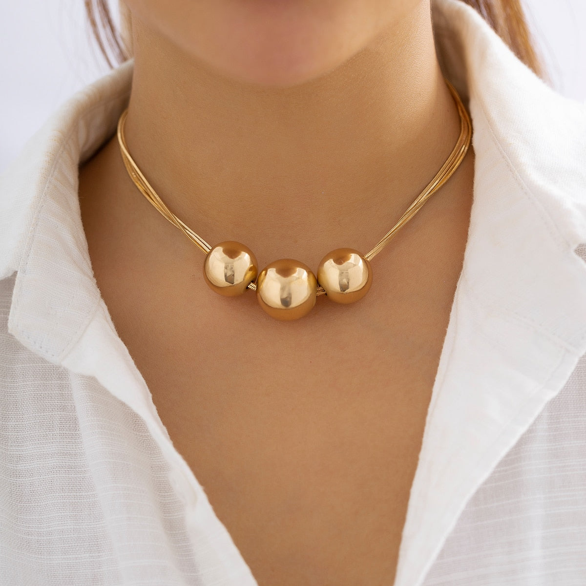 Colar Dourado Pingente Triplo Velavue