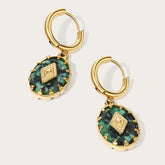 Brinco com Pedra de Turquesa Africana Velavue