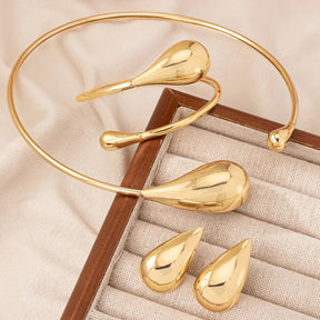 Conjunto Gargantilha Pulseira e Brincos Gota Luxe Velavue