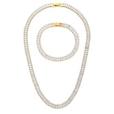 Conjunto Colar e Pulseira Cravejada com Zircônia Velavue