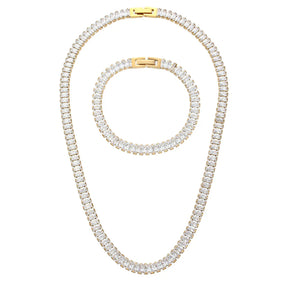 Conjunto Colar e Pulseira Cravejada com Zircônia Velavue