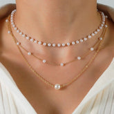 Colar Velavue Trio Dourado com Pérolas