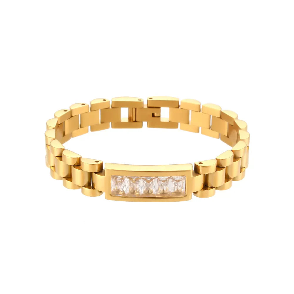 Pulseira Dourado com Zircônia Velavue