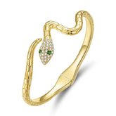Bracelete Cobra com Zircônias Verdes Velavue