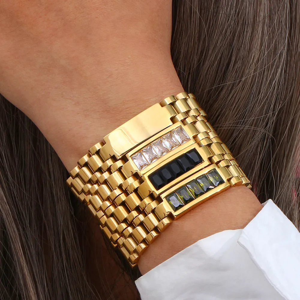 Pulseira Dourado com Zircônia Velavue