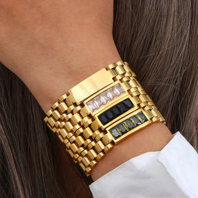 Pulseira Dourado com Zircônia Velavue