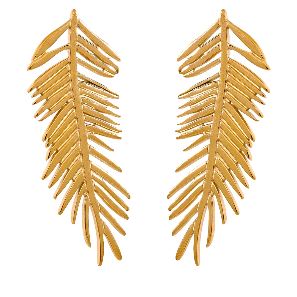 Brinco Dourado Folha Luxe Velavue