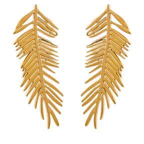 Brinco Dourado Folha Luxe Velavue