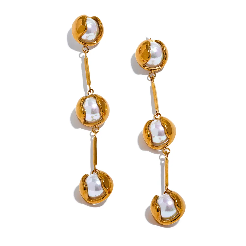 Brinco Longo com Pérolas Velavue