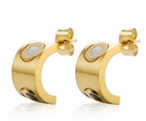 Brinco Meia Argola Banhado a Ouro Velavue