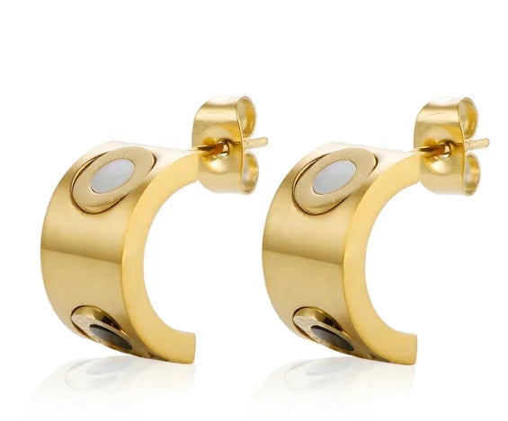 Brinco Meia Argola Banhado a Ouro Velavue