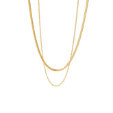 Colar Duplo Banhado a Ouro Velavue