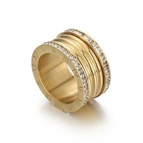 Anel Luxo Romano com Zircônia Velavue