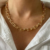 Colar em Elos Banhado a Ouro Velavue