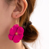 Brinco Longo Flor Pink Velavue