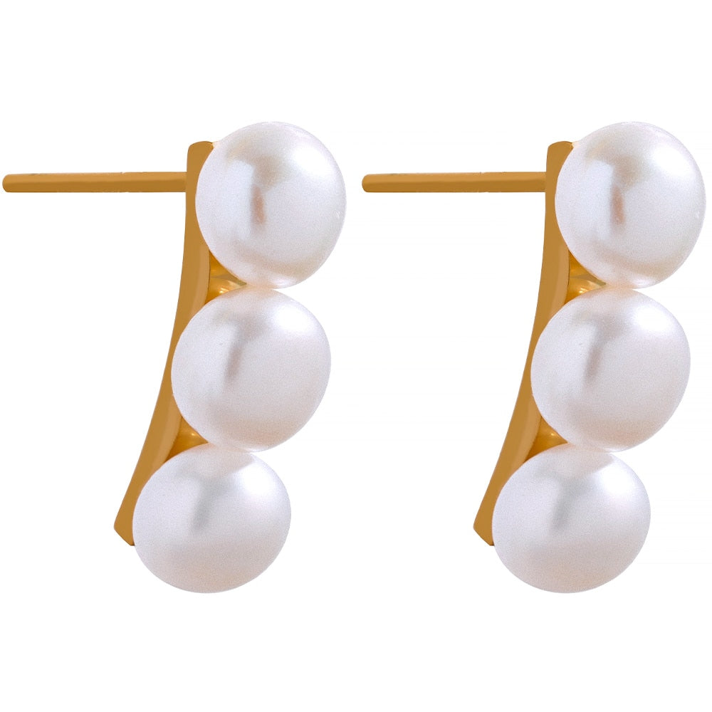 Brinco Dourado com Pérolas Velavue