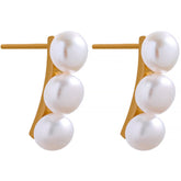 Brinco Dourado com Pérolas Velavue