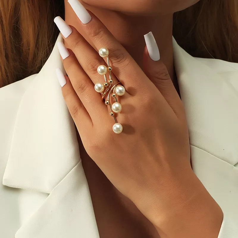 Anel Elegante Pérolas Velavue