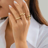 Conjunto 3 anéis Dourados Velavue