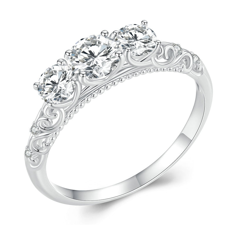 Anel Moissanite com Cristais de Zircônia Velavue