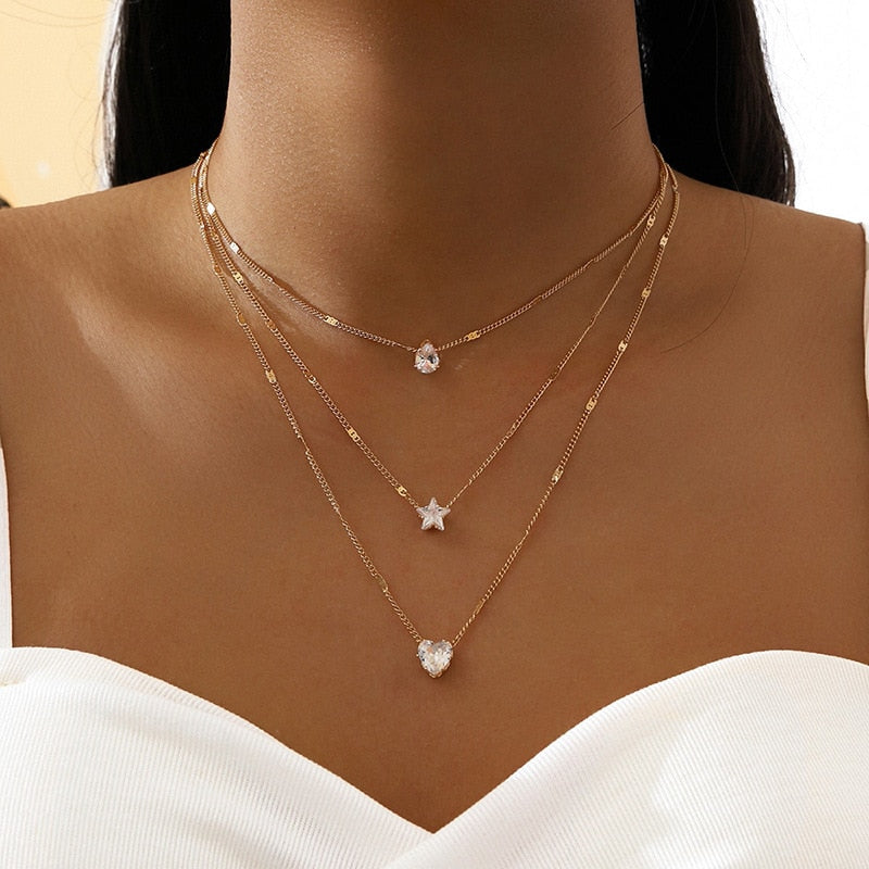 Colar Triplo com Cristais de Zircônia Velavue