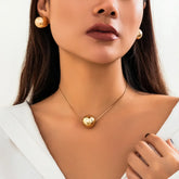 Conjunto Colar e Brincos Pingente Bola Velavue