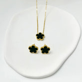 Conjunto Colar e Brincos Trevo Velavue