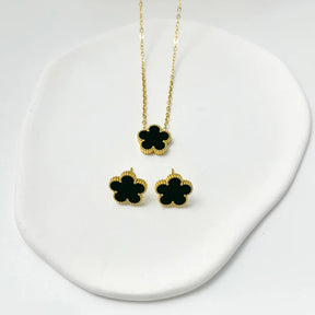 Conjunto Colar e Brincos Trevo Velavue