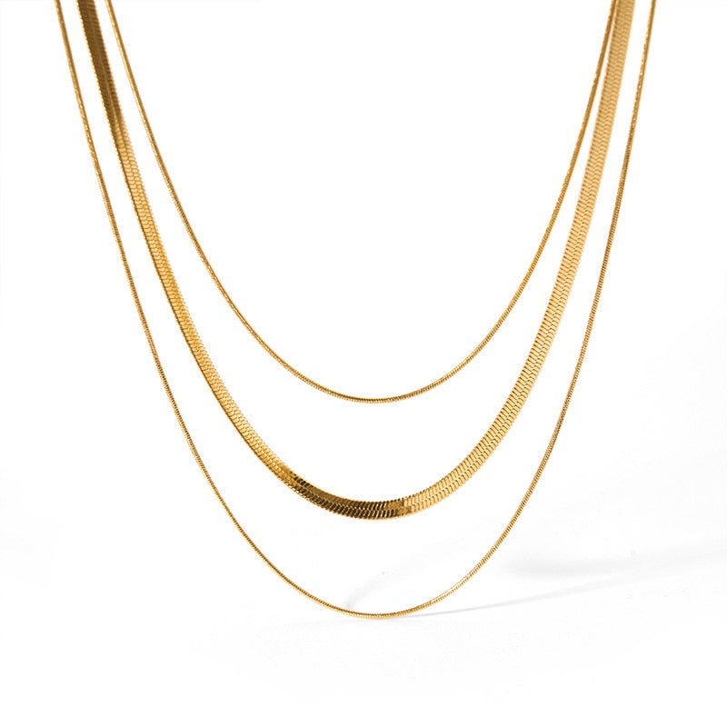 Colar Triplo Banhado a Ouro 18K Velavue