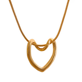 Colar Dourado Pingente Coração Velavue