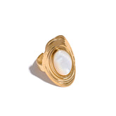 Anel Dourado com Pedra Natural Velavue