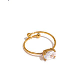 Anel Ajustável com Cristal de Zircônia Velavue