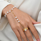 Pulseira com Anel Pérola Velavue