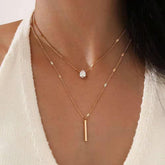 Colar Duplo com Pingente Gota Cristal Velavue