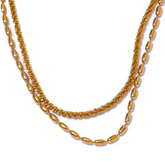 Colar Duplo Dourado Texturizado Velavue