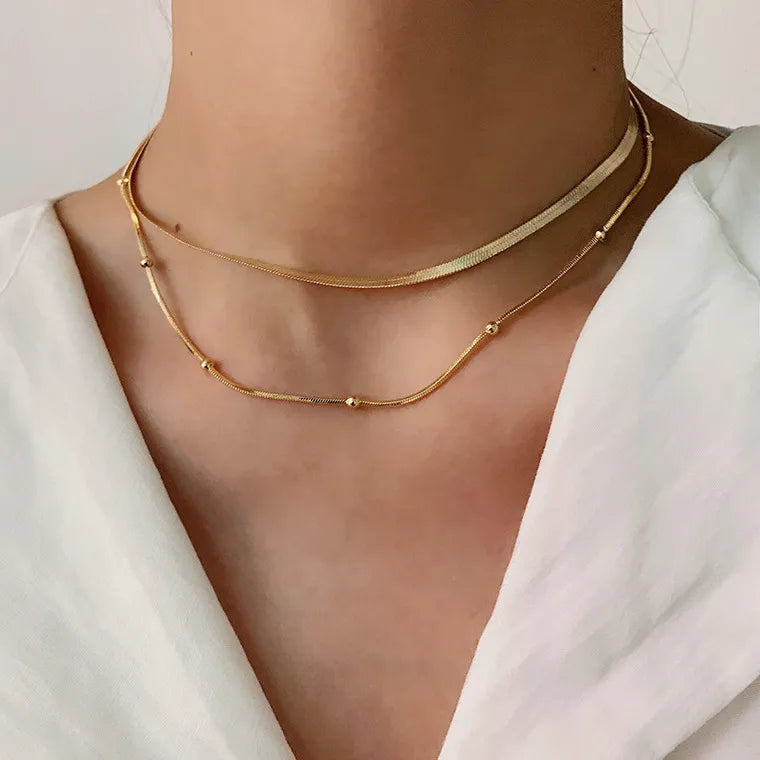 Colar Duplo Dourado Velavue