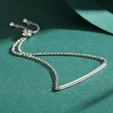 Pulseira de Zircônia Cúbica Ajustável de Prata Velavue