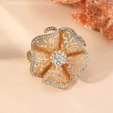 Anel Flor com Zircônia Ajustável Velavue
