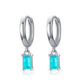Brinco Prata de Argola com Pingente Turmalina Paraíba Azul Velavue