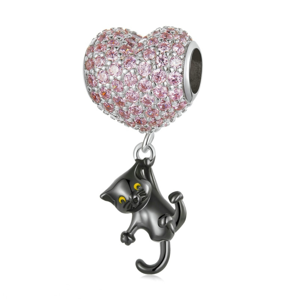 Berloque Gatinho Pendurado - Prata 925 Velavue
