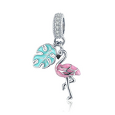 Berloque Flamingo Rosa - Prata 925 Velavue